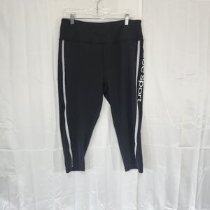 Bebe Size 2X Black Capris with White Stripes